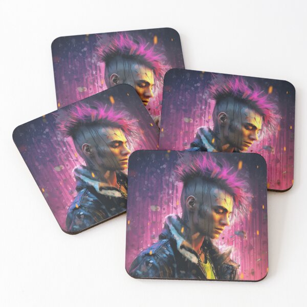 Item preview, Flowerpunk Portrait - Eclectic Style with Cyberpunk and Punk Rock Elements designed and sold by Piotrek0001.