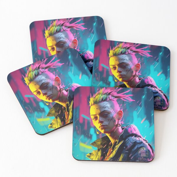 Item preview, Flowerpunk Portrait - Eclectic Style with Cyberpunk and Punk Rock Elements designed and sold by Piotrek0001.