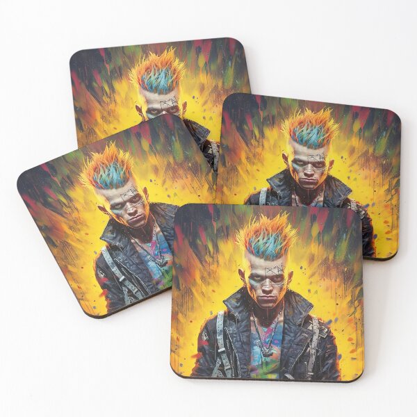Item preview, Flowerpunk Portrait - Eclectic Style with Cyberpunk and Punk Rock Elements designed and sold by Piotrek0001.