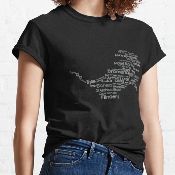 Mornington Peninsula word cloud (black) Classic T-Shirt