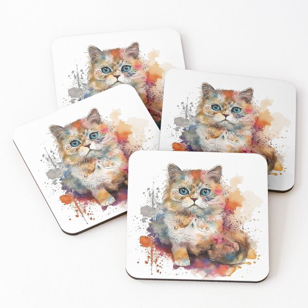 Artikelvorschau, Purrfect Persian Watercolor Art - Long Hair Kitty Design for Feline Lovers & Admirers. Cute, Playful & Affectionate Illustration. entworfen und verkauft von DooodleGod.