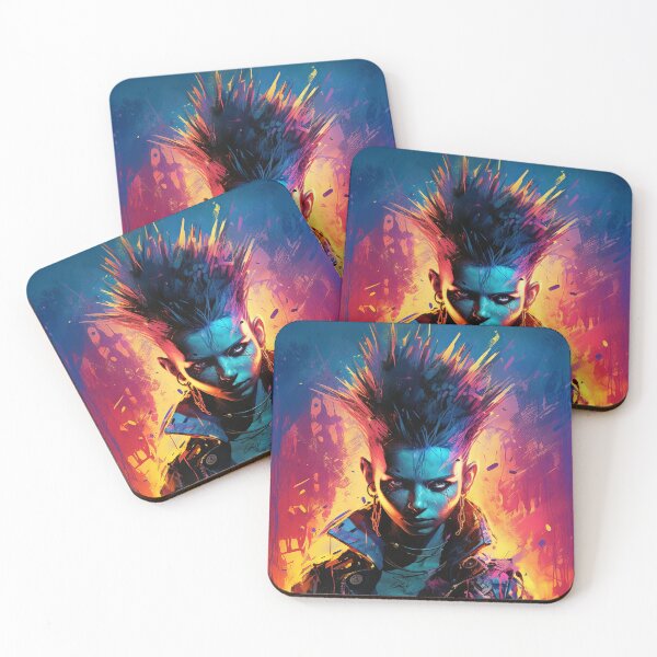 Item preview, Flowerpunk Portrait - Eclectic Style with Cyberpunk and Punk Rock Elements designed and sold by Piotrek0001.
