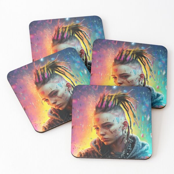 Item preview, Flowerpunk Portrait - Eclectic Style with Cyberpunk and Punk Rock Elements designed and sold by Piotrek0001.