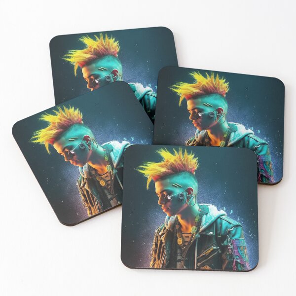 Item preview, Flowerpunk Portrait - Eclectic Style with Cyberpunk and Punk Rock Elements designed and sold by Piotrek0001.