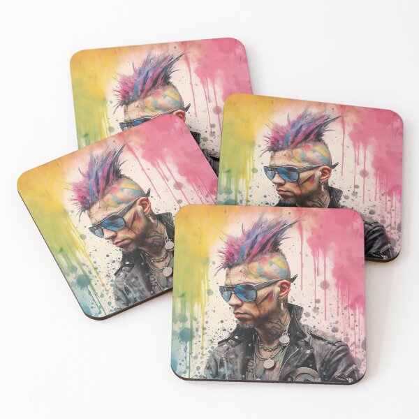 Item preview, Flowerpunk Portrait - Eclectic Style with Cyberpunk and Punk Rock Elements designed and sold by Piotrek0001.