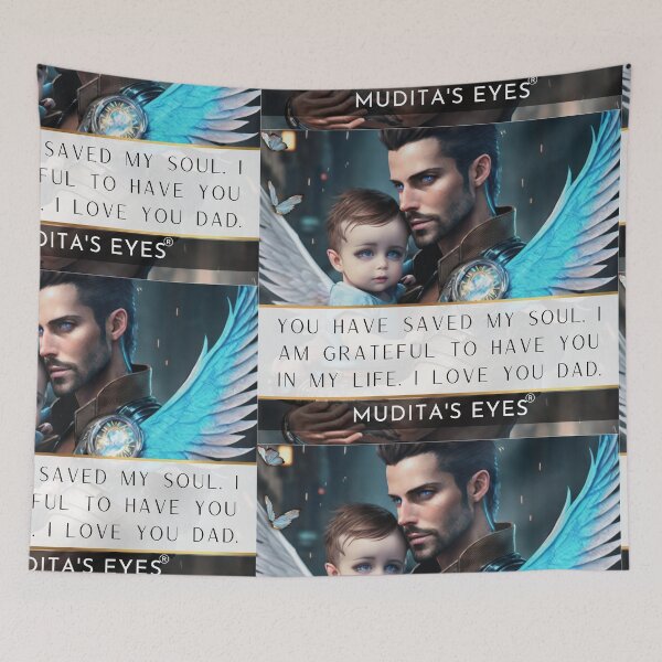 Item preview,  Lovely " You have saved my soul" Angelic Modern  Father and Baby  Sticker designed and sold by MuditasEyes.