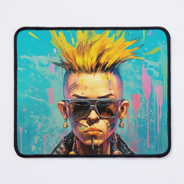 Item preview, Flowerpunk Portrait - Eclectic Style with Cyberpunk and Punk Rock Elements designed and sold by Piotrek0001.