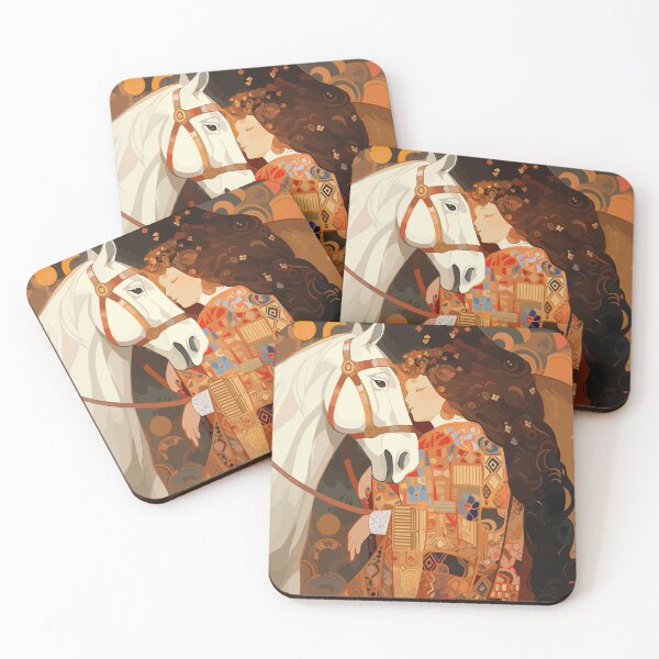 Item preview, Horses Whispers: A Tender Bond - Inspired by Klimt's The Kiss, The Kiss designed and sold by EmeraldeaArt.