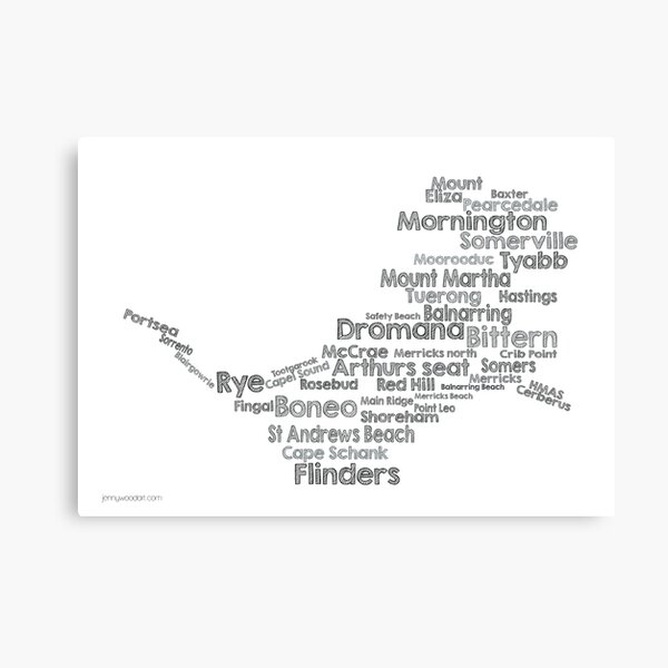 Peninsula word cloud (white) Canvas Print