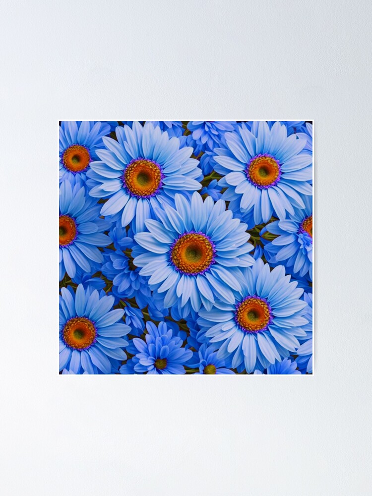 Wall Mural Daisy flowers on blue background 