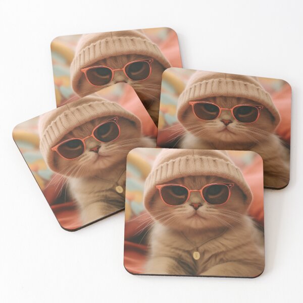 Item preview, Cute Kitten Wearing Sunglasses Artwork  designed and sold by Namrata-B.