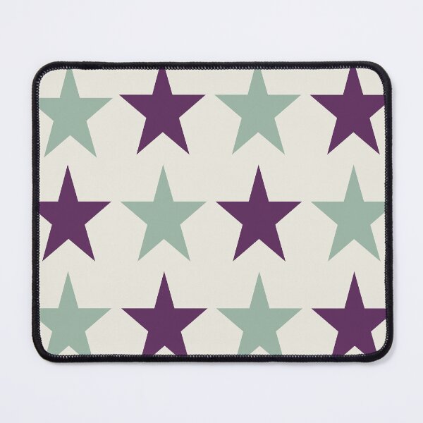 Item preview, Large MUTED GREEN , AUBERGINE PURPLE and CREAM STARS designed and sold by RachelMacht.