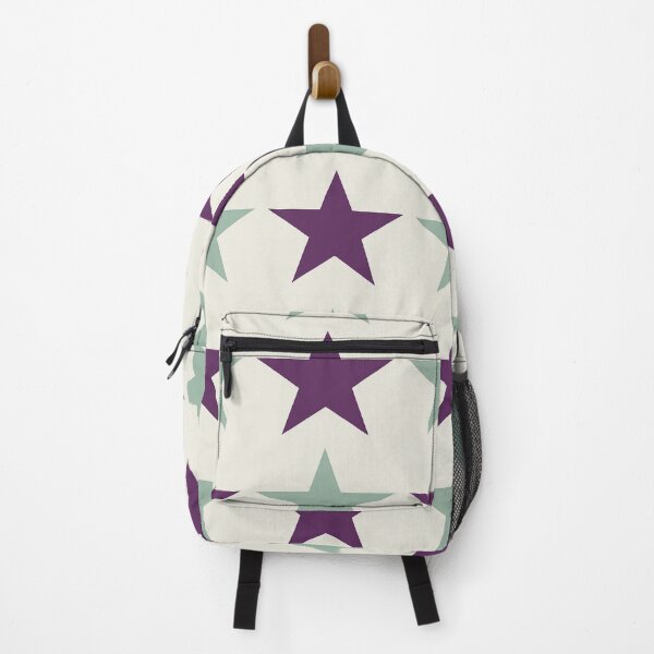 Item preview, Large MUTED GREEN , AUBERGINE PURPLE and CREAM STARS designed and sold by RachelMacht.