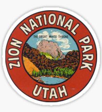Zion National Park Utah USA Vintage Travel Decal Patch - The Great White Throne Sticker