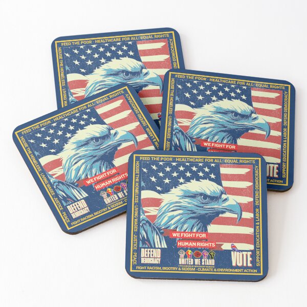 Item preview, PMD00984 Progressive Movement Designs vintage patriotic American flag Bald Eagle design shows you support democracy progressive goals for Progressives Democrats Independents designed and sold by ProgressiveLeft.
