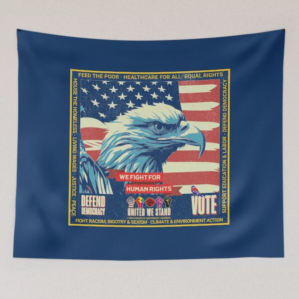 Item preview, PMD00984 Progressive Movement Designs vintage patriotic American flag Bald Eagle design shows you support democracy progressive goals for Progressives Democrats Independents designed and sold by ProgressiveLeft.