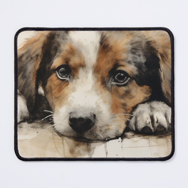 Item preview, Cute Puppy Art in Monotype Print designed and sold by Namrata-B.
