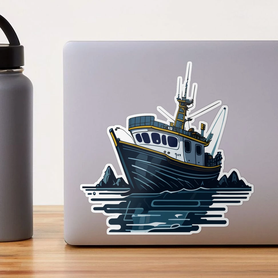 Fishing boat Sticker for Sale by Gooddaycanvas