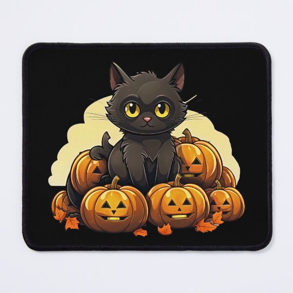 Item preview, Halloween Black Cat and Pumpkins designed and sold by CoolHippoQuotes.