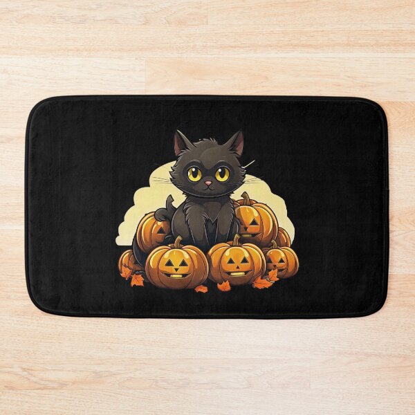 Item preview, Halloween Black Cat and Pumpkins designed and sold by CoolHippoQuotes.