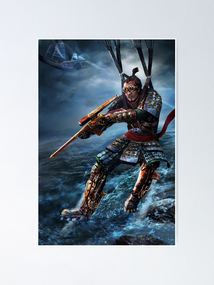 Steampunk Samurai Poster By Evocexperiments Redbubble