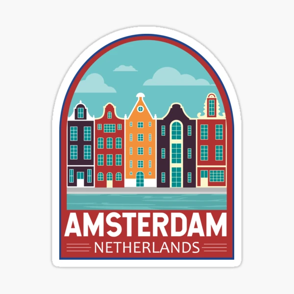 Greetings from Amsterdam Sticker for Sale by cristi9 in 2023