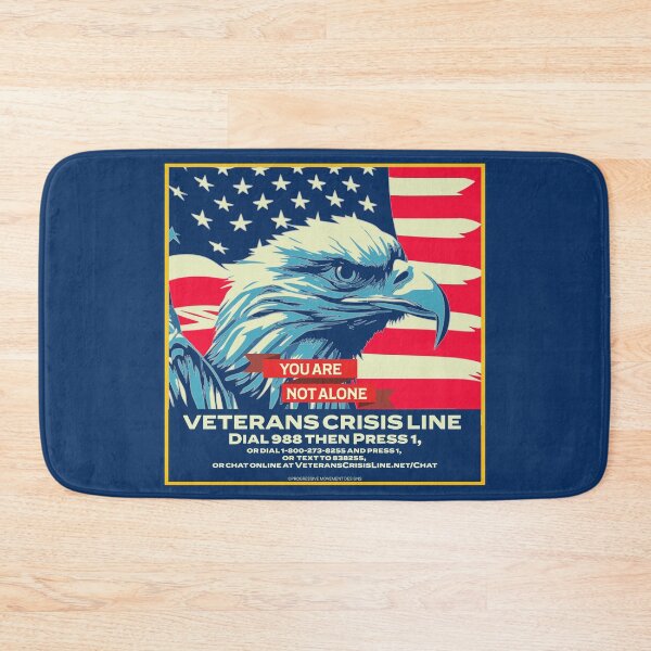 Item preview, PMD00985 Progressive Movement Designs vintage patriotic American flag Bald Eagle Veterans Crisis Line design shows you support American Veterans for veteran family or military or patriots designed and sold by ProgressiveLeft.