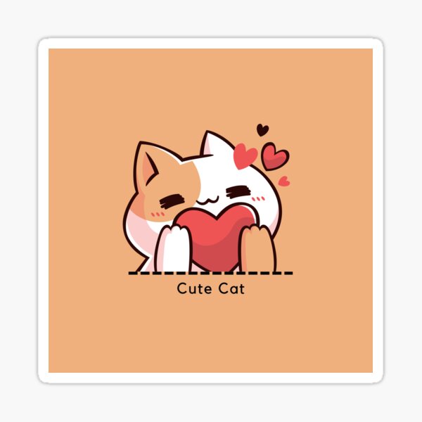 cute kitty Sticker by yeskekelovesu