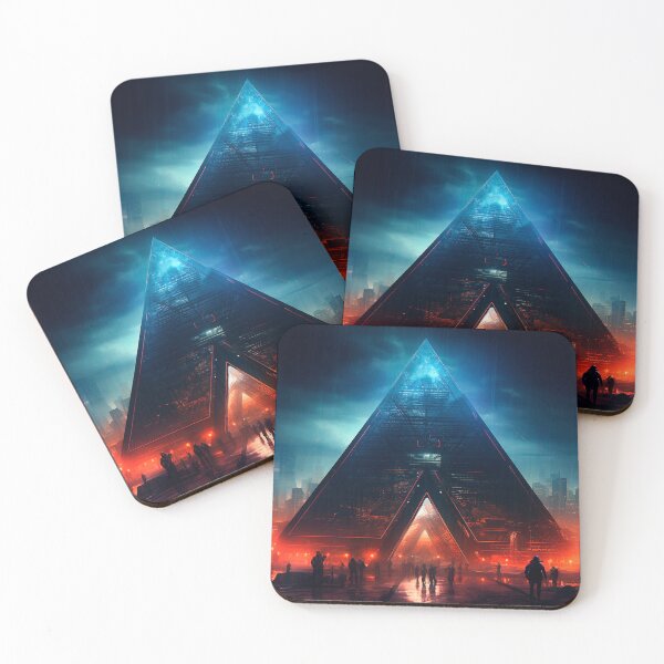 Item preview, Cyberpunk Neon Pyramid #2 | AI Generated Art designed and sold by Epic Craftroom.