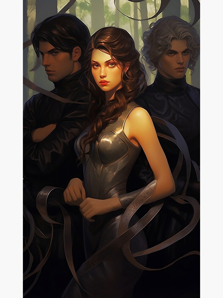 Poster for Sale avec l'œuvre « Xaden, Violet et Dain Fourth Wing par  Rebecca Yarro livre fan art » de l'artiste faewildlingart | Redbubble
