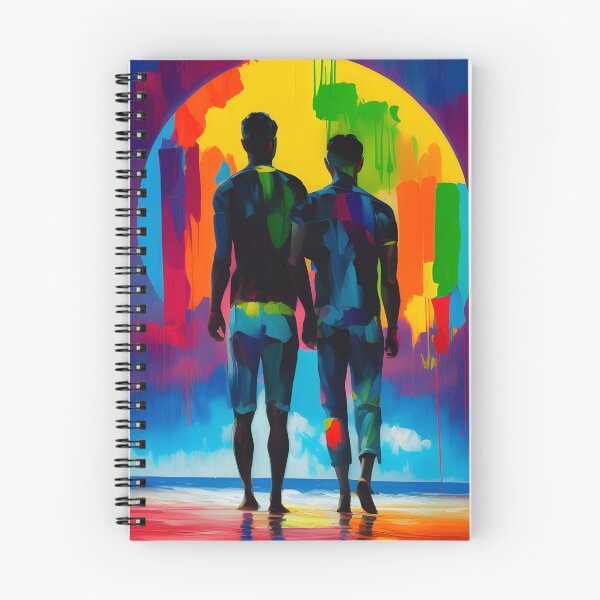Item preview, Gay Couple Walking On The Beach Colorful Painting designed and sold by GeorgiosT.
