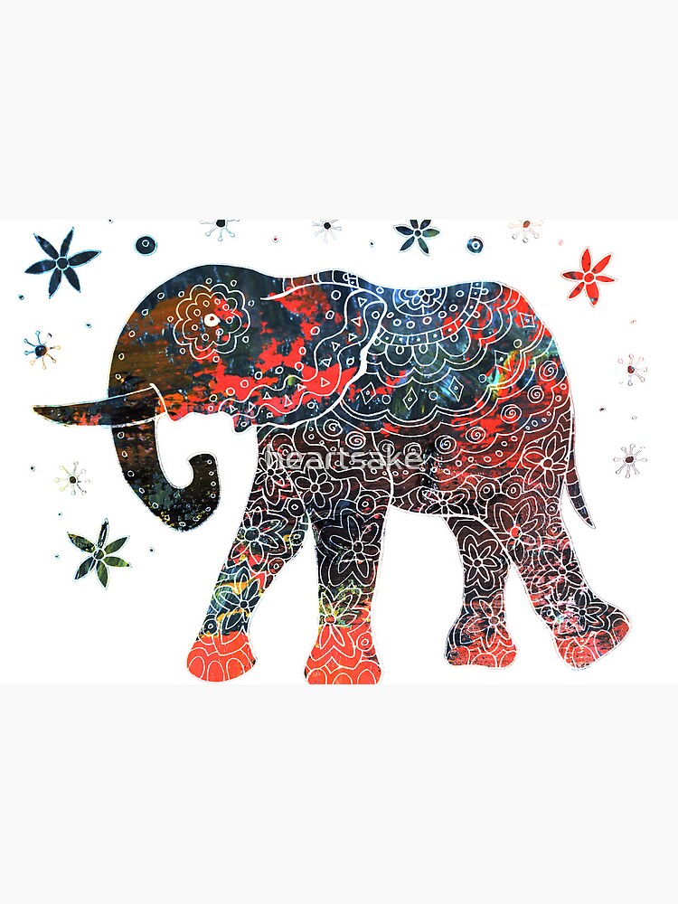 Artwork view, Watercolor Mama Elephant designed and sold by heartsake
