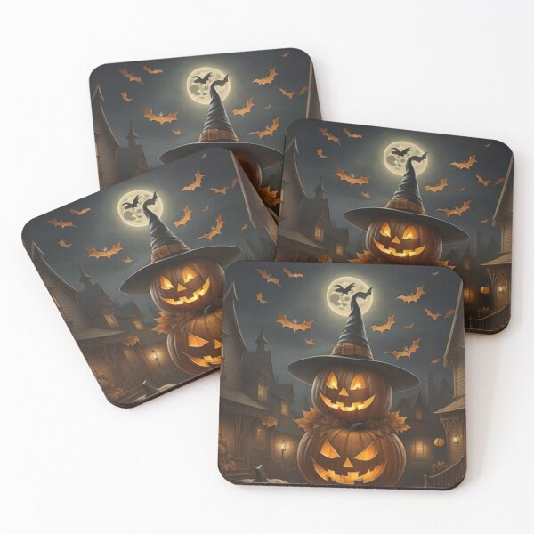 Aperçu de l'œuvre Duo Jack-O-Lantern créée et vendue par WitchsHatStudio.
