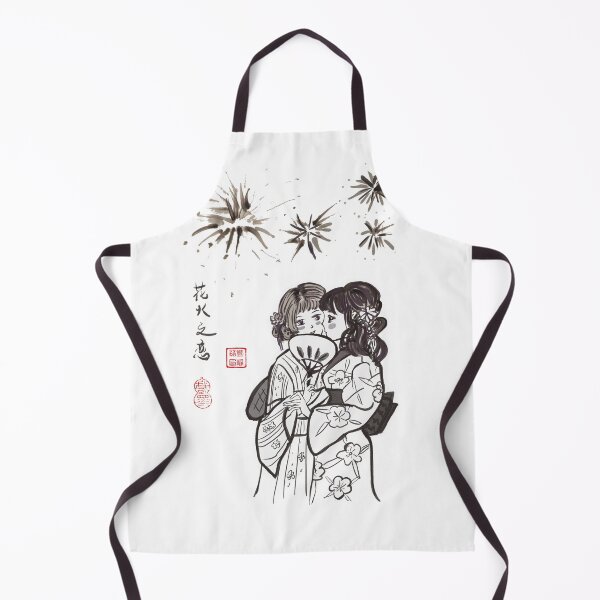 Artikelvorschau, Sumie-Tintenzeichnung von süßen Kimono-Mädchen unter Feuerwerk entworfen und verkauft von joannahliu.