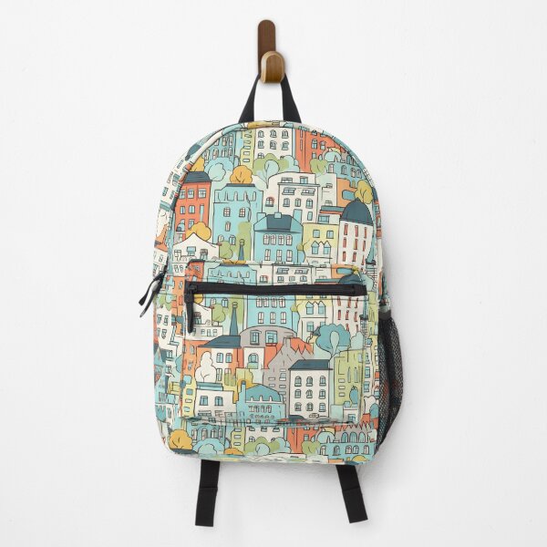 Item preview, Cartoon city view seamless pattern designed and sold by Clara Designs.