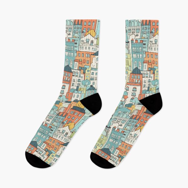 Item preview, Cartoon city view seamless pattern designed and sold by Clara Designs.