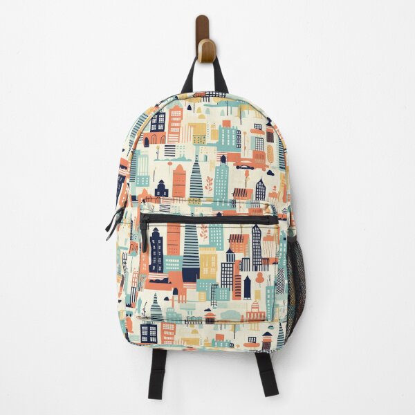 Item preview, City view illustration seamless pattern designed and sold by Clara Designs.
