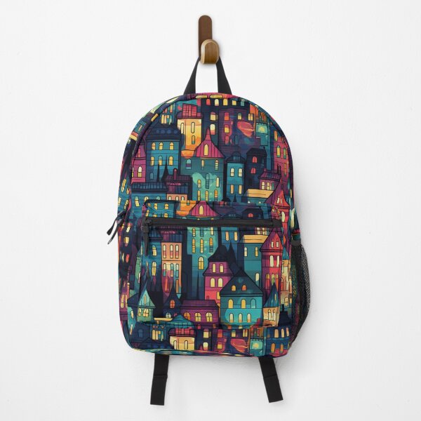 Item preview, City night view illustration seamless pattern designed and sold by Clara Designs.