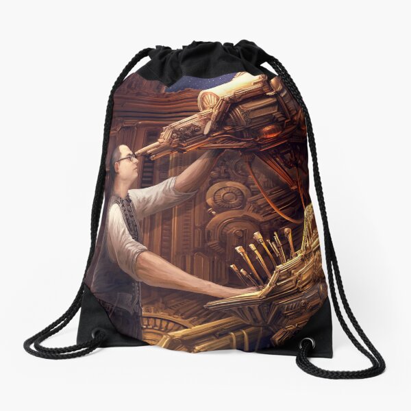 Steampunk Astronomer Drawstring Bag
