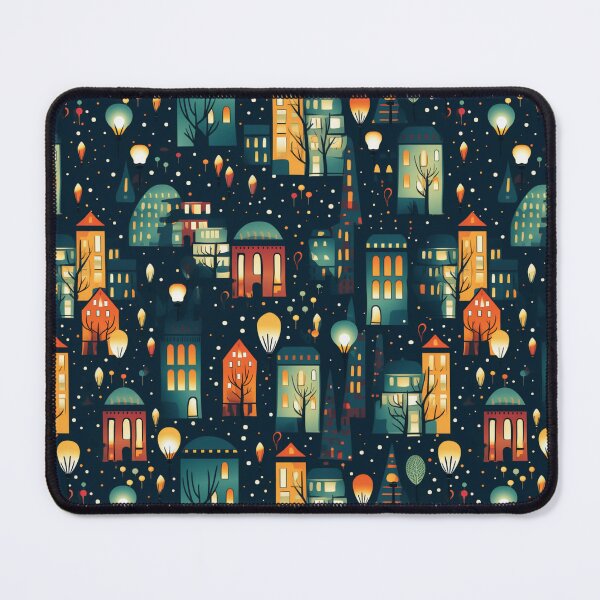 Item preview, City night view illustration seamless pattern designed and sold by Clara Designs.