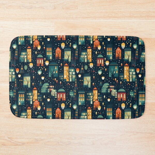 Item preview, City night view illustration seamless pattern designed and sold by Clara Designs.