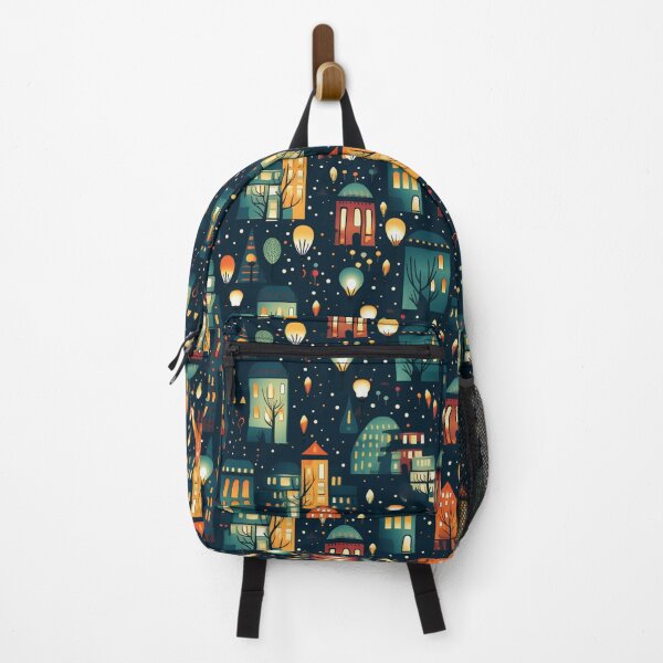 Item preview, City night view illustration seamless pattern designed and sold by Clara Designs.