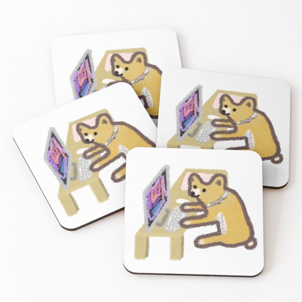 Item preview, Smiling corgi dog at the desk designed and sold by fiercemissf.