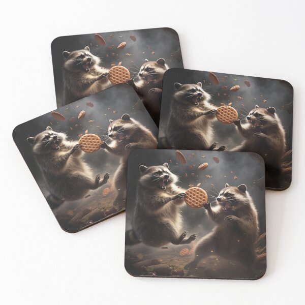 Item preview, Raccoons fight for cookie designed and sold by Creochrome.