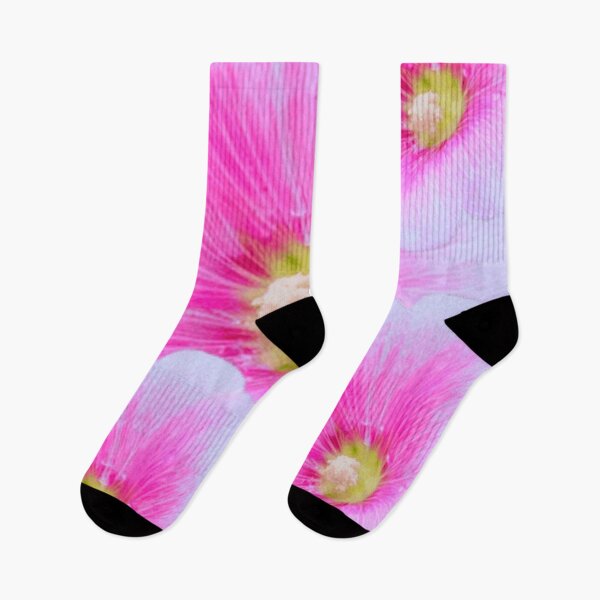 Item preview, PINK GARDEN HOLLYHOCK  FLOWER PATTERNS ARTS  designed and sold by sharlesart.