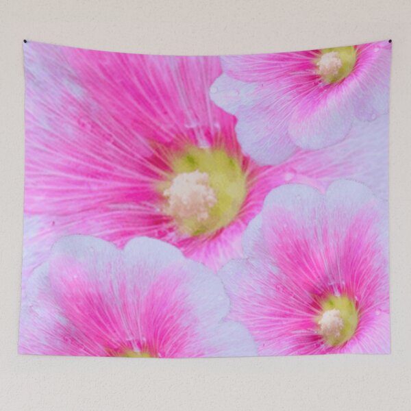 Item preview, PINK GARDEN HOLLYHOCK FLOWER PATTERNS ARTS designed and sold by sharlesart.