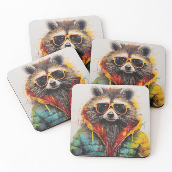 Item preview, Cool colorful raccoon designed and sold by Creochrome.