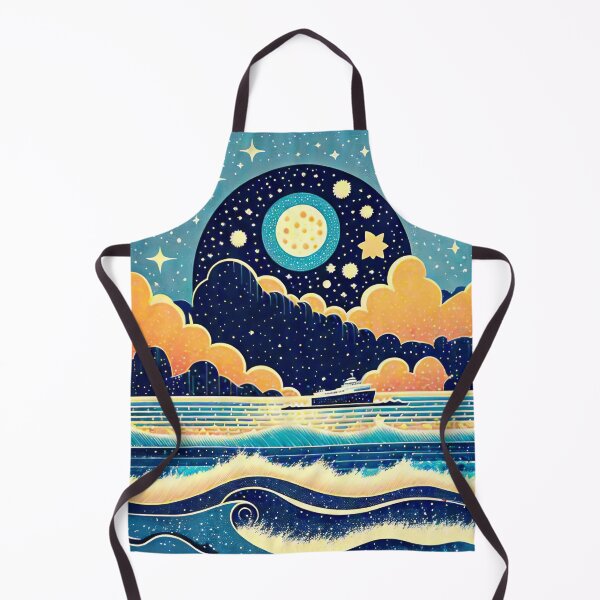 Item preview, Ship passing on a starry night designed and sold by ArtFactoryAI.