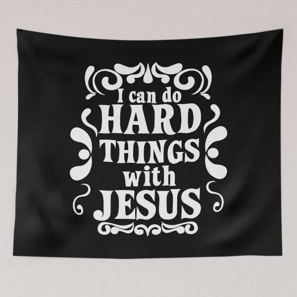 Item preview, I Can Do Hard Things With Jesus Retro style designed and sold by EvangelLuke.