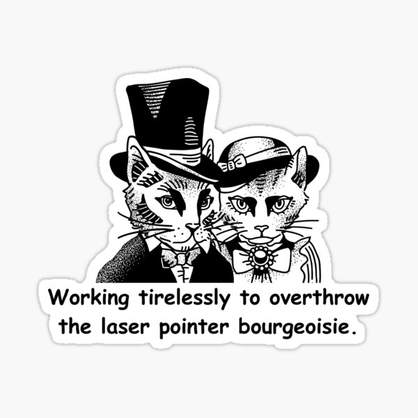 Aperçu de l'œuvre Renverser la bourgeoisie des pointeurs laser créée et vendue par Vintage Visions Art.